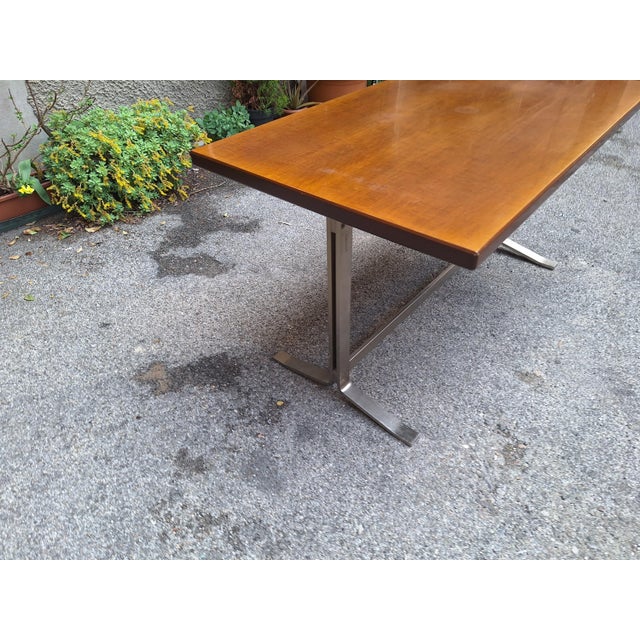 Mid-Century Modern Desk in Wood and Chromed Metal by Gianno Moscatelli for Formanova, 1960s For Sale - Image 3 of 15
