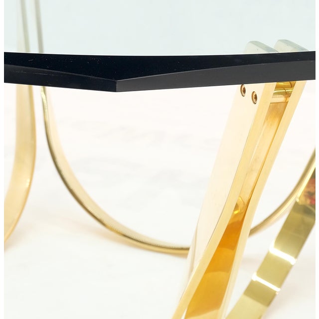Roger Sprunger for Dunbar Mid-Century Modern Brass Glass Coffee Table Clean! For Sale - Image 9 of 13