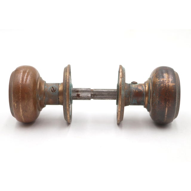 Traditional Vintage Concentric 2 In. Bronze Passage Door Knob Set For Sale - Image 3 of 6