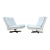 1960s Pair of Baughman Attributed White Leather Swivel Lounge Chairs For Sale