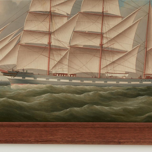 Antique English Painting of a Sailing Ship by William Ball Spencer For Sale - Image 9 of 11