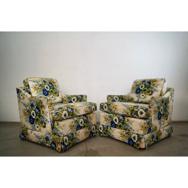 Pair of original vintage Mid century lounge chairs for sale. They are in excellent condition, and were manufactured by...