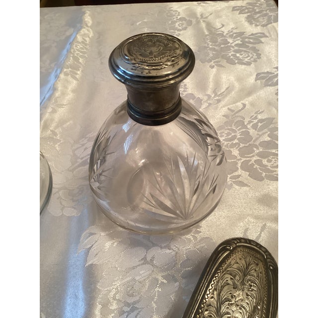 Art Nouveau Liberty Dressing Table Set in 800 Silver and Glass, 1890s, Set of 4 For Sale - Image 9 of 14