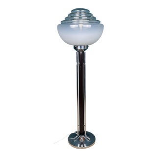 1970s Mid-Century White Murano Floor Lamp by Mazzega Italy For Sale