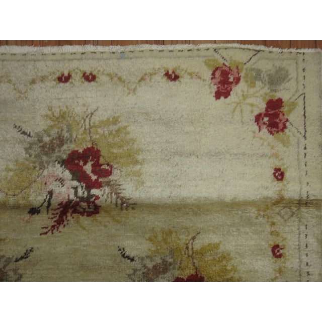 Vintage Zabihi Collection Turkish Anatolian Floral Runner - 3'8" x 8'10" For Sale - Image 4 of 9