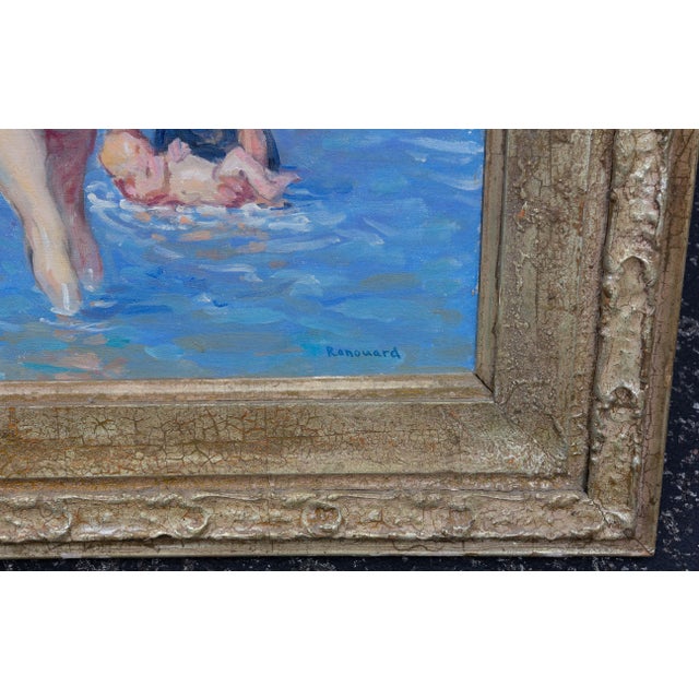 Impressionist Painting Beach Scene by George Renouard (American 1885-1954) For Sale - Image 4 of 5