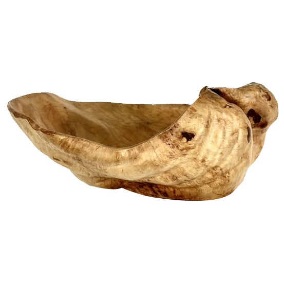 Large Swedish Burl Wood Bowl, 1971 For Sale