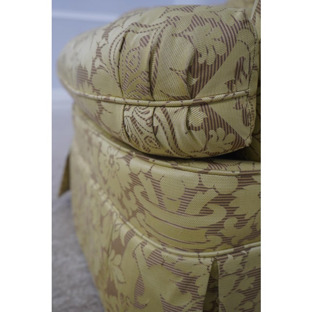 Hickory Chair Co Quality Damask Upholstered Swivel Club Chair For Sale - Image 16 of 18