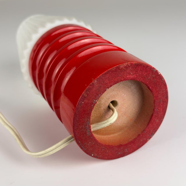 Small Mid-Century Wood and Glass Table Lamp, Italy, 1970s For Sale - Image 9 of 12