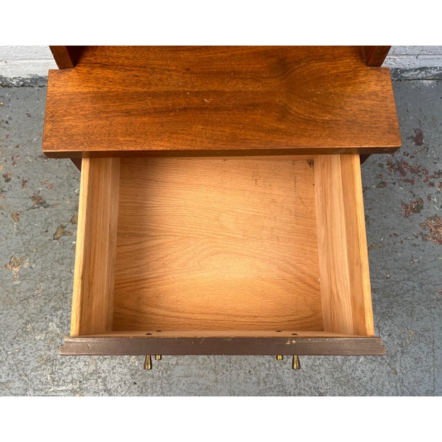Wood Mid-Century Modern Two-Tiered Nightstand For Sale - Image 7 of 12