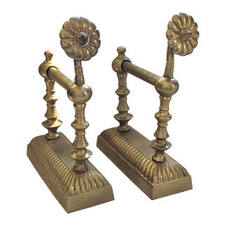 Architectural Brass Bookends - a Pair For Sale