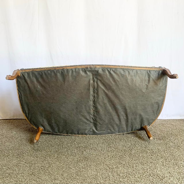 Vintage Hollywood Regency Wooden Settee Sofa For Sale - Image 11 of 12
