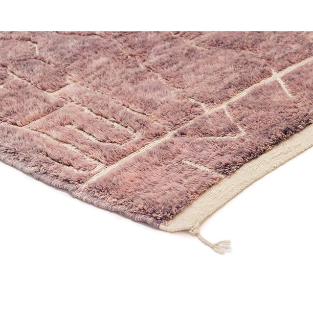 Oversize Tonal Diamond Trellis Hand-Knotted Wool Rug | 12'0" X 10'1" | One of a Kind For Sale - Image 6 of 10