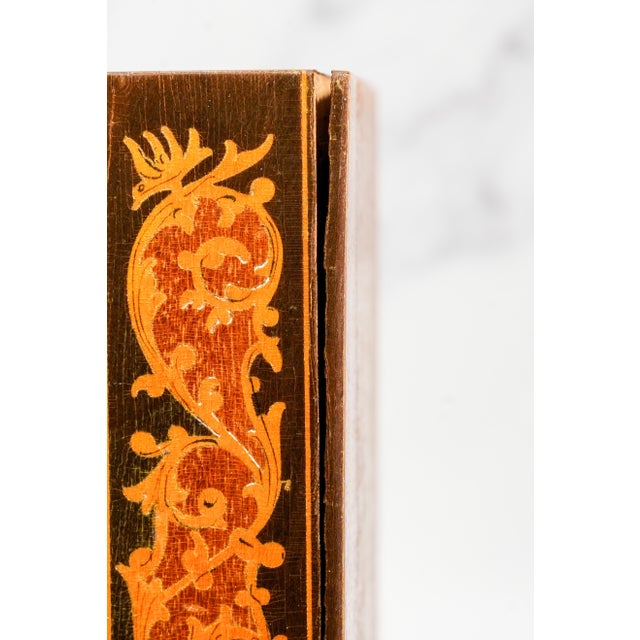 Intricate Patterned Large Antique Victorian Grand Tour Sorrento Ware Inlaid Wood Trinket Jewelry Box For Sale - Image 14 of 15