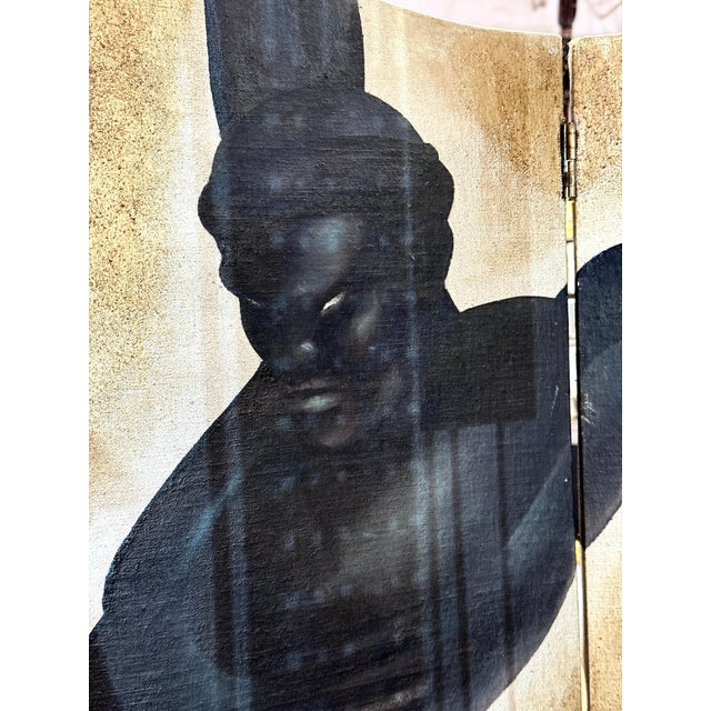 Early 20th Century Art Deco 3 Part Screen after Major Felton’s Warrior & Tiger by F. Wilcox For Sale - Image 18 of 18