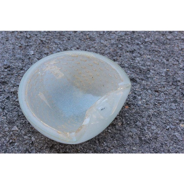Gold Gold and Opaline Murano Glass Bowl from Seguso, 1950s For Sale - Image 8 of 8