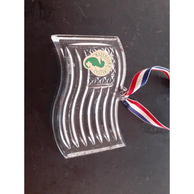 Art Deco Vintage Waterford Crystal Us Flag Ornament For Sale - Image 3 of 5