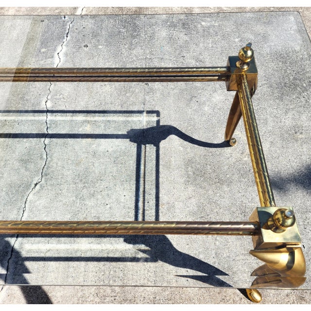 LaBarge Brass Dining Table Desk 1970s For Sale - Image 15 of 16