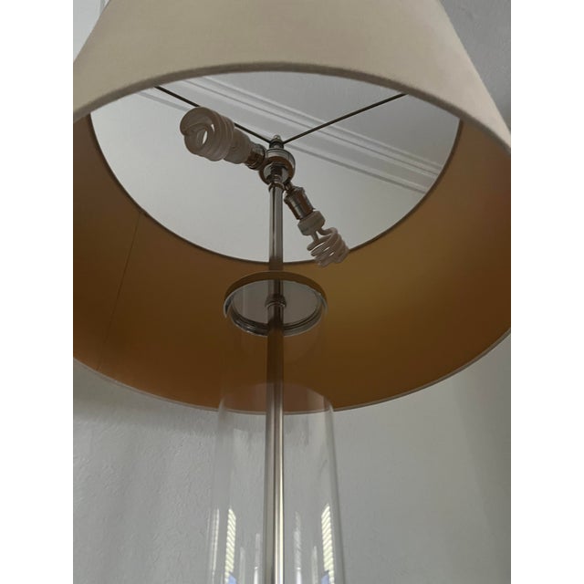 2010s Restoration Harware French Column Floor Lamp With Shade For Sale - Image 5 of 10