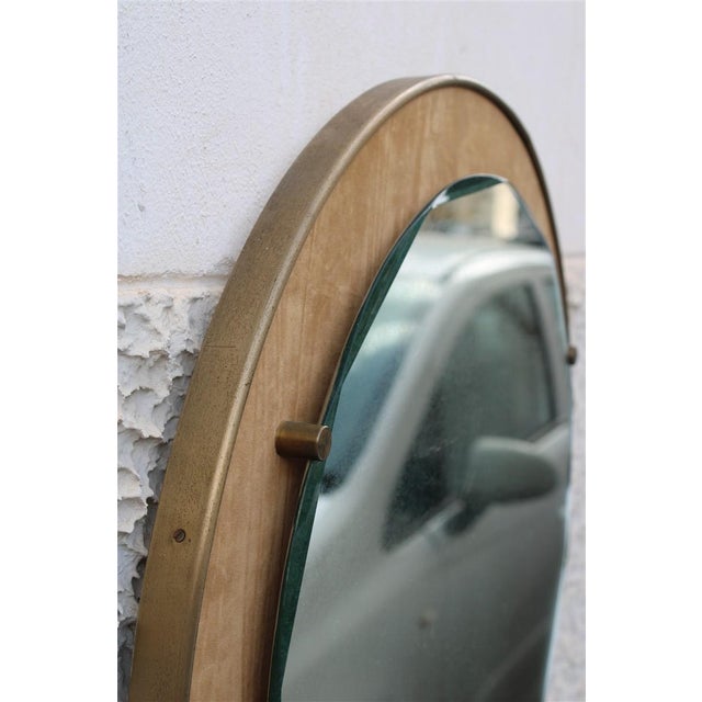 Mid-Century Modern Italian Round Mirror by Santambrogio & De Berti, 1950 For Sale - Image 3 of 13
