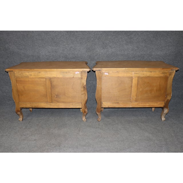 Wood Pair Country French Carved Drawer Commodes by Auffray Furniture For Sale - Image 7 of 14
