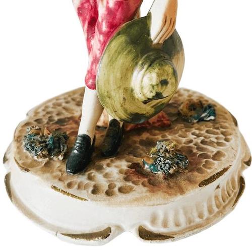 Mid-Century Italian Young Man with Fruit Figurine from Bassano, 1950s For Sale - Image 5 of 11