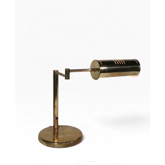 Mid 20th Century Mid Century Modern Brass Flex Arm Desk Lamp by Walter Von Nessen For Sale - Image 12 of 18