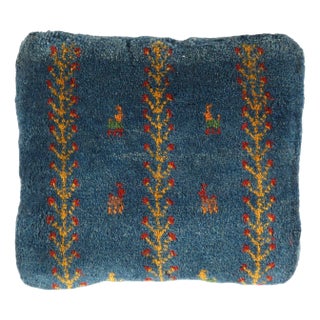 Fine Hand Knotted Persian Gabbeh Pillow For Sale