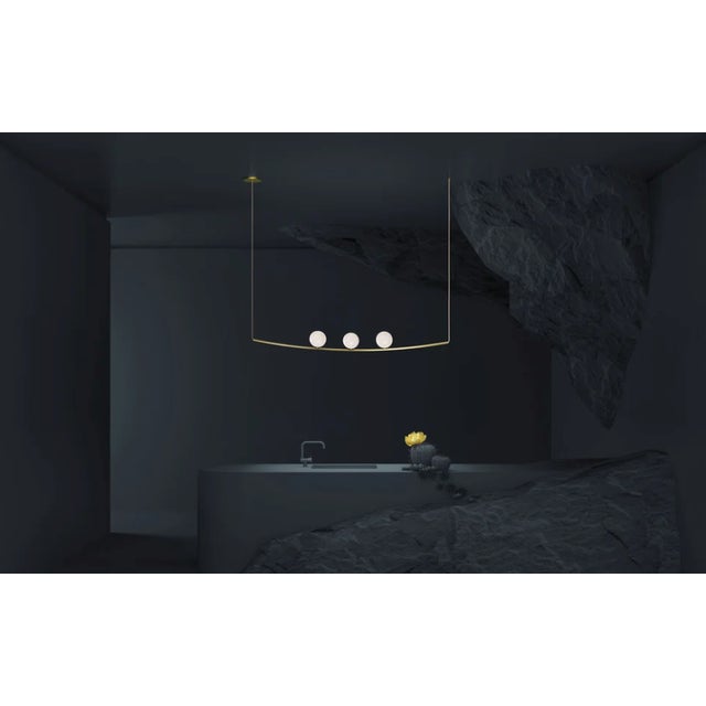 Modern Larose Guyon Aged Brass Light Fixture For Sale - Image 3 of 3