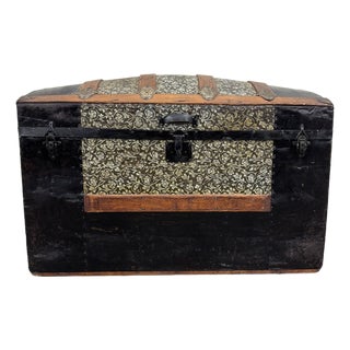 Antique Camel Back Steamer Trunk Chest For Sale