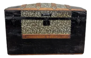 Antique Camel Back Steamer Trunk Chest