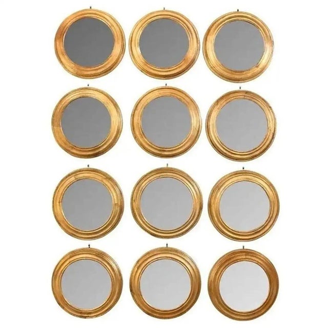 Set of 12 Vintage Round Gilt Italian Mirrors For Sale - Image 17 of 17