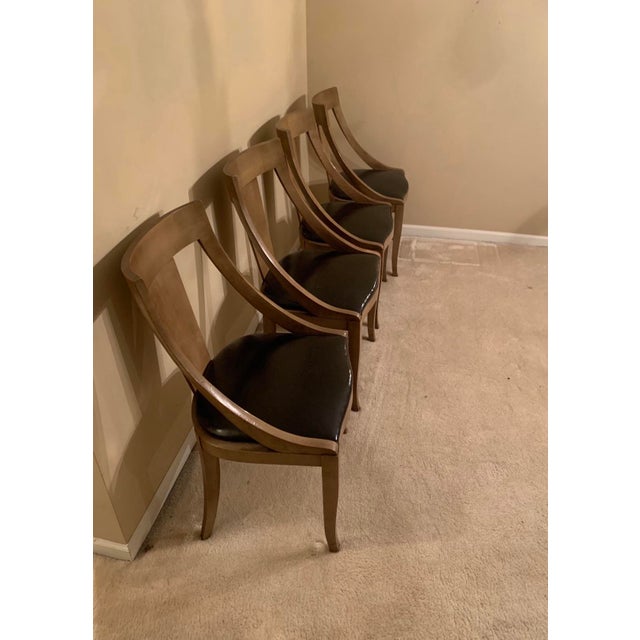 Mid-Century Modern Wormley Dunbar Style Spoon Back Dining Chairs - Set of 4 For Sale - Image 10 of 13