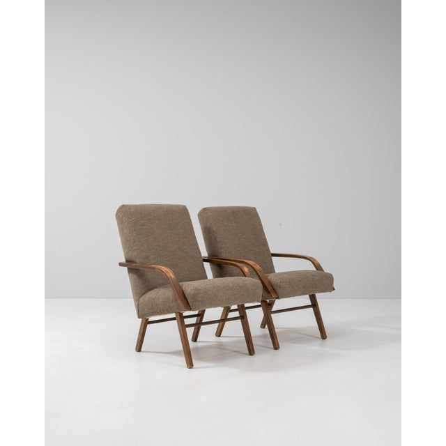 Wood 1960s Czech Upholstered Armchairs By TON - A Pair For Sale - Image 7 of 18