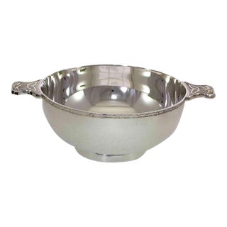 1980s Vintage/New Silverplated Quaich Bowl With Celtic Applied Border- For Sale