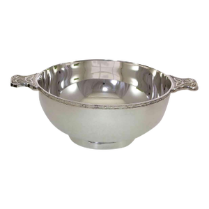 1980s Vintage/New Silverplated Quaich Bowl With Celtic Applied Border-