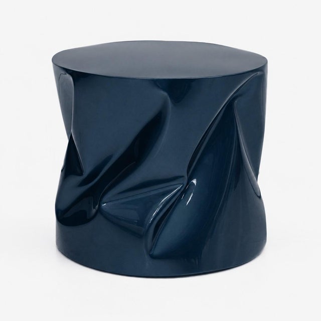 Sculptural Blue Lacquered Metal Side Table, 1990s For Sale - Image 9 of 9