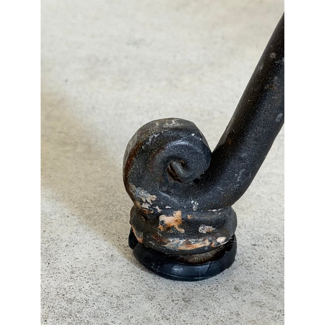 Round Breccia Botticelli Marble Top on Iron Frame Table Inset With Woven Wicker For Sale - Image 11 of 16