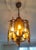 1960s Art Nouveau Brass Venus Pendant Light With Amber Glass For Sale - Image 13 of 14