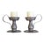 Pair of Vintage Pewter Chamberstick Candle Holders For Sale
