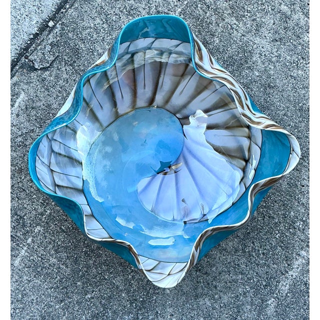 Glass Vintage Italian Glass Bowl After Murano For Sale - Image 7 of 12