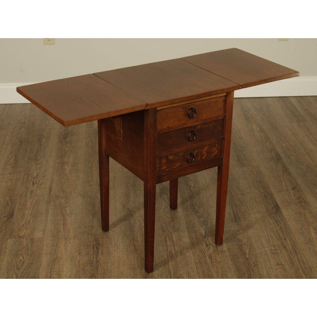 Gustav Stickley Antique Mission Oak Drop Leaf Sewing Side Table Chairish