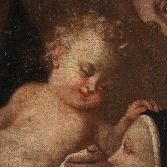 Italian Artist, Adoration of Saint Rose of Lima with Madonna and Child, 1730, Oil on Canvas For Sale - Image 14 of 15