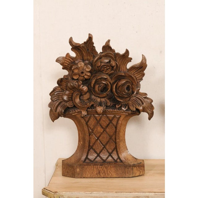 Mid 20th Century Carved-Wood Tabletop Floral Bouquets - A Pair For Sale In Atlanta - Image 6 of 10