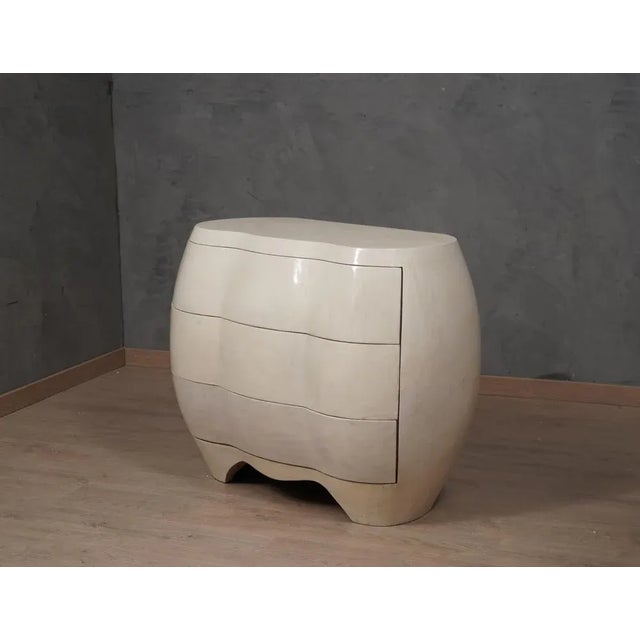 Mid-Century Italian Goatskin Wooden Commode, 1980 For Sale - Image 9 of 10