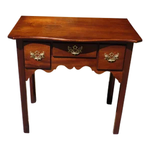 Vintage Cherry Chippendale Style Petite Console Hall Table Lowboy Dressing Chest