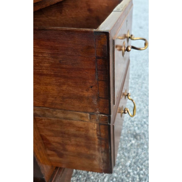 Early 19th Century Antique Early 19th Century English Georgian Mahogany Partners' Desk With Green Leather Writing Surface, [54"w X 35.5"d X 30.5"h] For Sale - Image 5 of 18