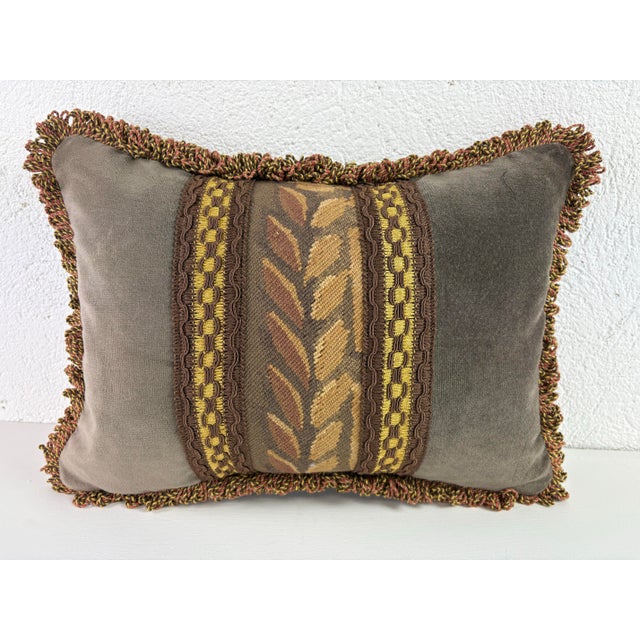 Vintage Hand Woven Aubusson Tapestry Pillow For Sale - Image 4 of 8
