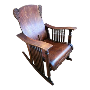 Late 1800's Antique Oak Rocking Chair Made in New York by S K Pierce & Son