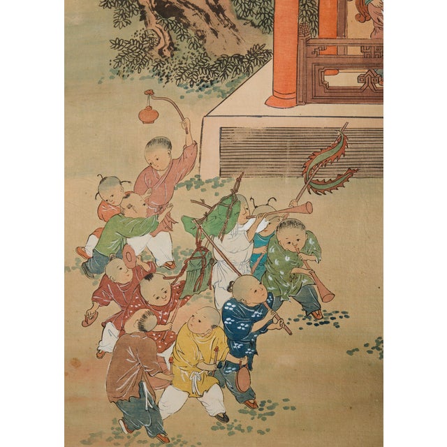 Kano School Four Panel Screen One Hundred Boys For Sale - Image 12 of 18